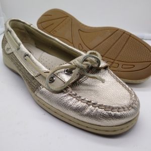 New Sperry Angelfish Gold Boat Shoes Women's 7.5